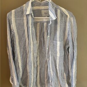 Rails Striped Button Down Shirt in Blue and White